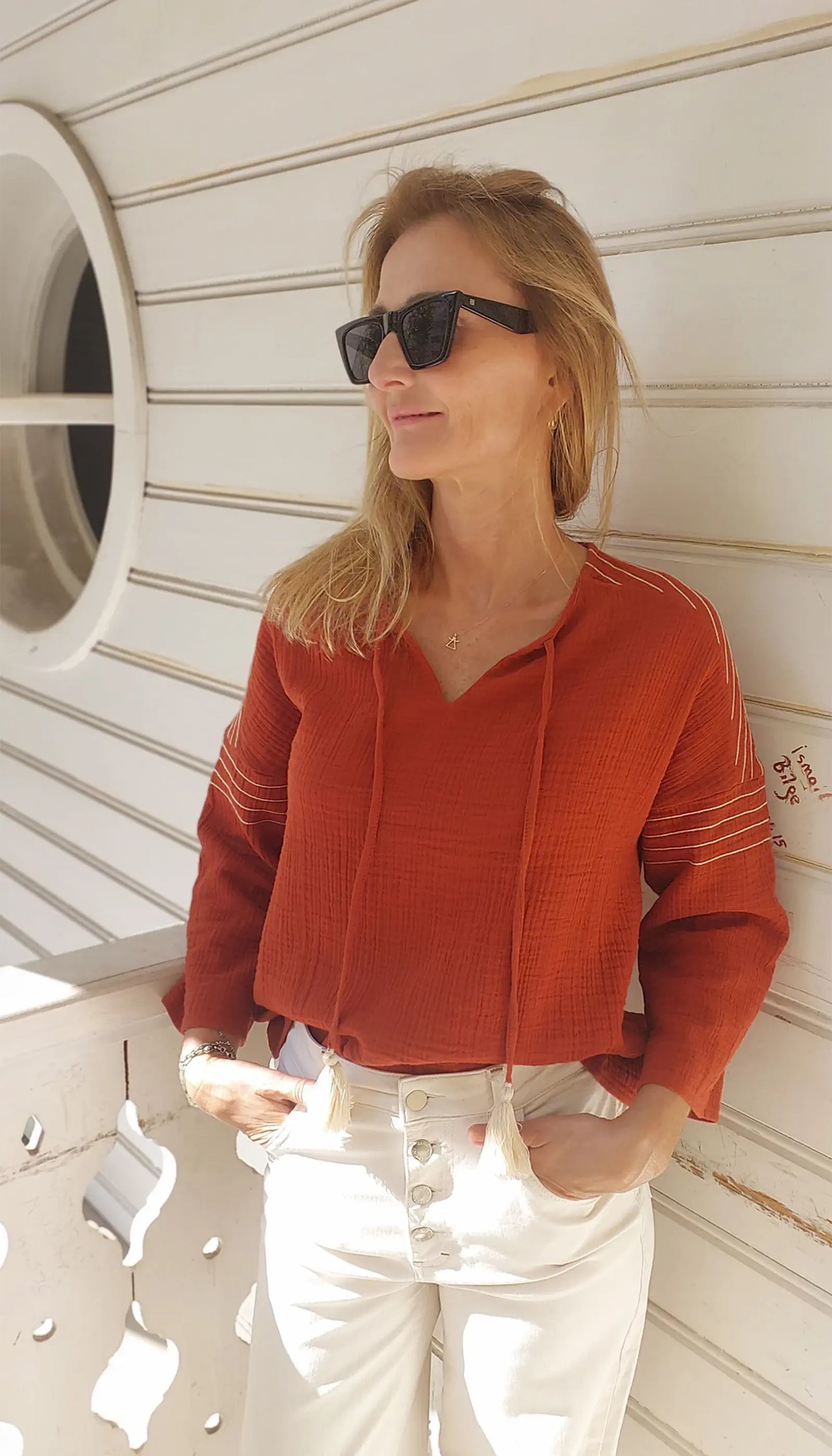 Kroşeta Tarçın Müslin Bluz