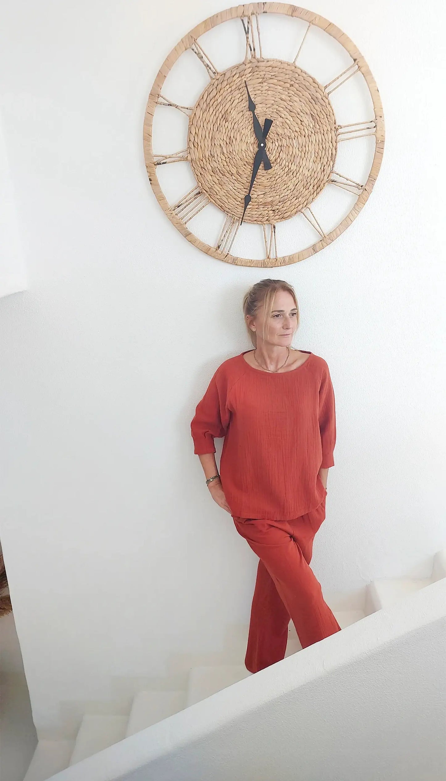 muslin tarcin rahat kadin iki parca pijama takimi
