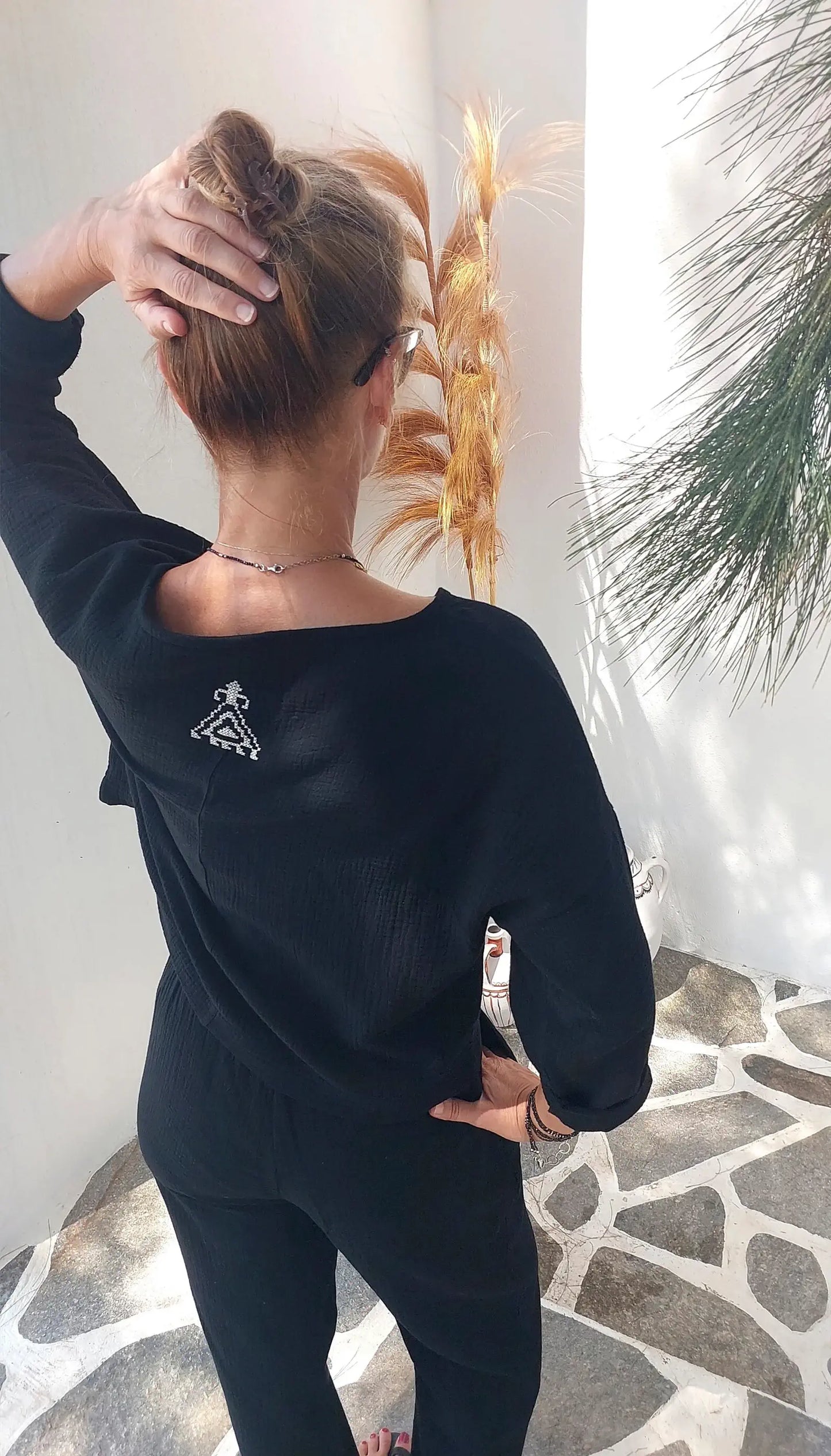 siyah muslin kadin rahat takim