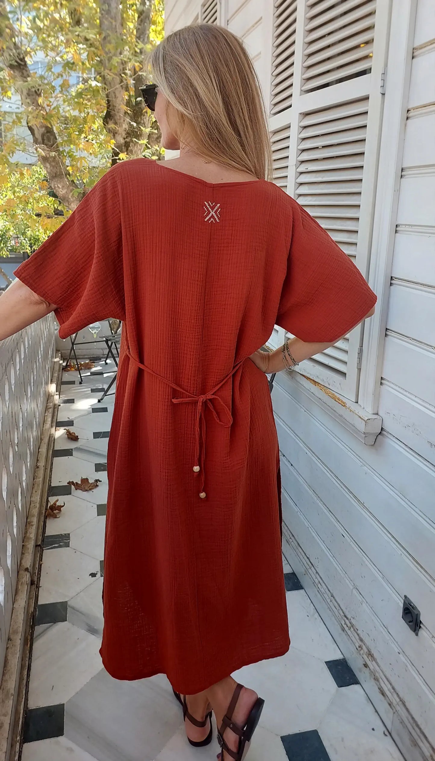 tarcin muslin elbise rahat kesim