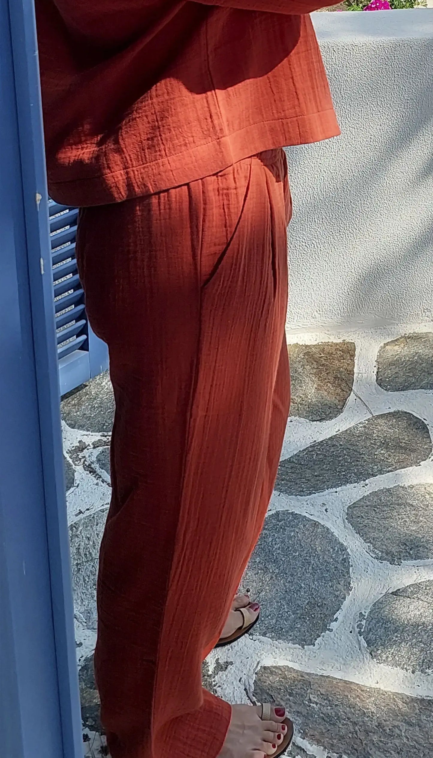 tarcin muslin rahat kesim kadin pantalon